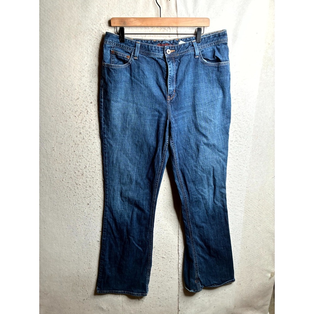 Eddie Bauer Jeans Womens 16L Blue Denim Stretch Bootcut Medium Wash High Rise